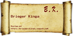 Brieger Kinga névjegykártya