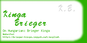 kinga brieger business card